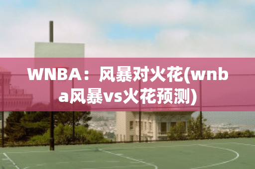 WNBA：风暴对火花(wnba风暴vs火花预测)