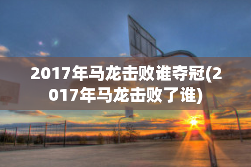 2017年马龙击败谁夺冠(2017年马龙击败了谁)