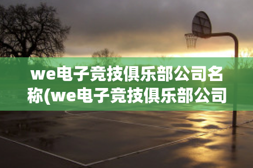 we电子竞技俱乐部公司名称(we电子竞技俱乐部公司招聘)