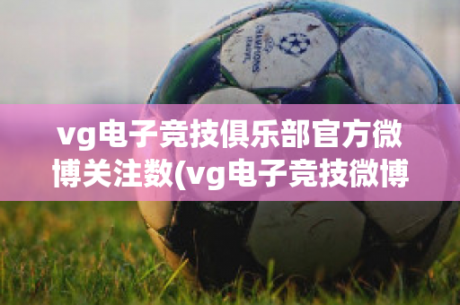 vg电子竞技俱乐部官方微博关注数(vg电子竞技微博官方微博)