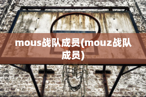 mous战队成员(mouz战队成员)