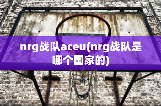 nrg战队aceu(nrg战队是哪个国家的)